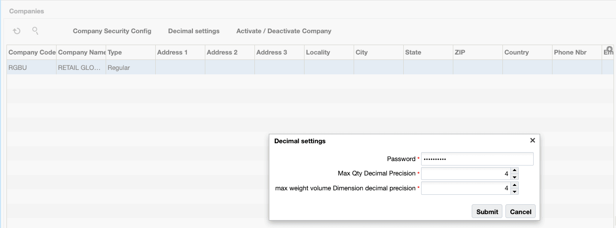 Decimal Settings Decimal Settings