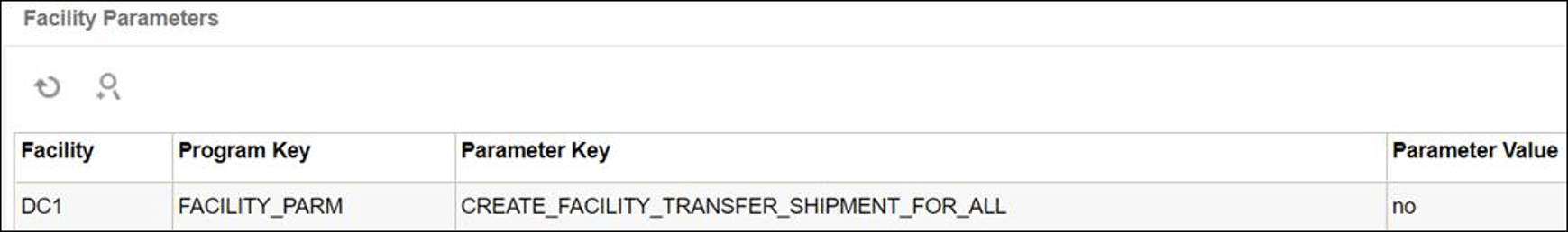 facility parameters facility parameters
