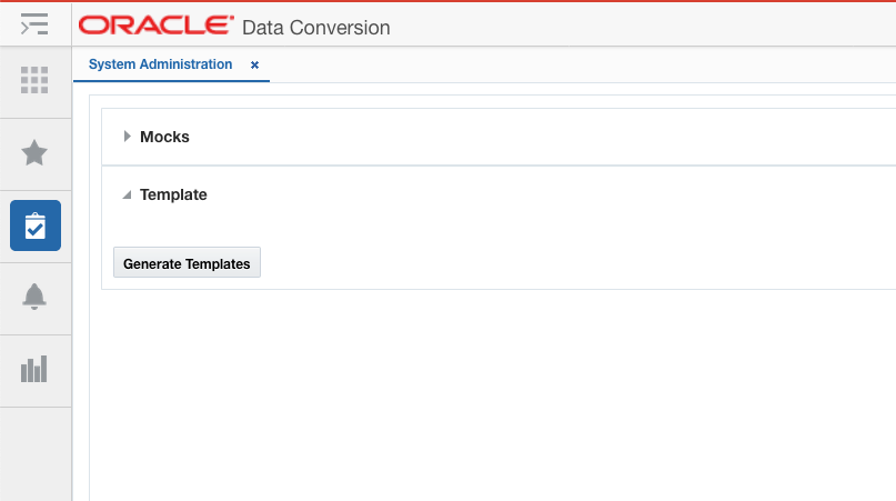 System Admin Screen in Data Conversion System Admin Screen in Data Conversion