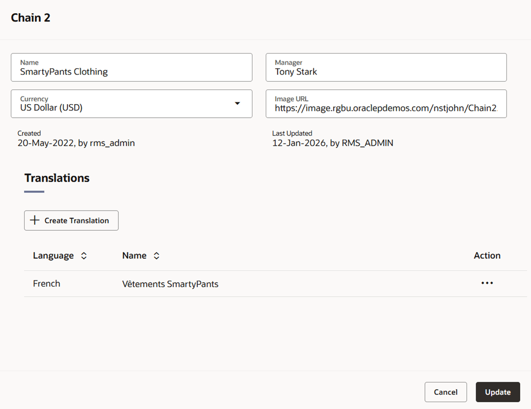 Edit Chain Drawer Edit Chain Drawer