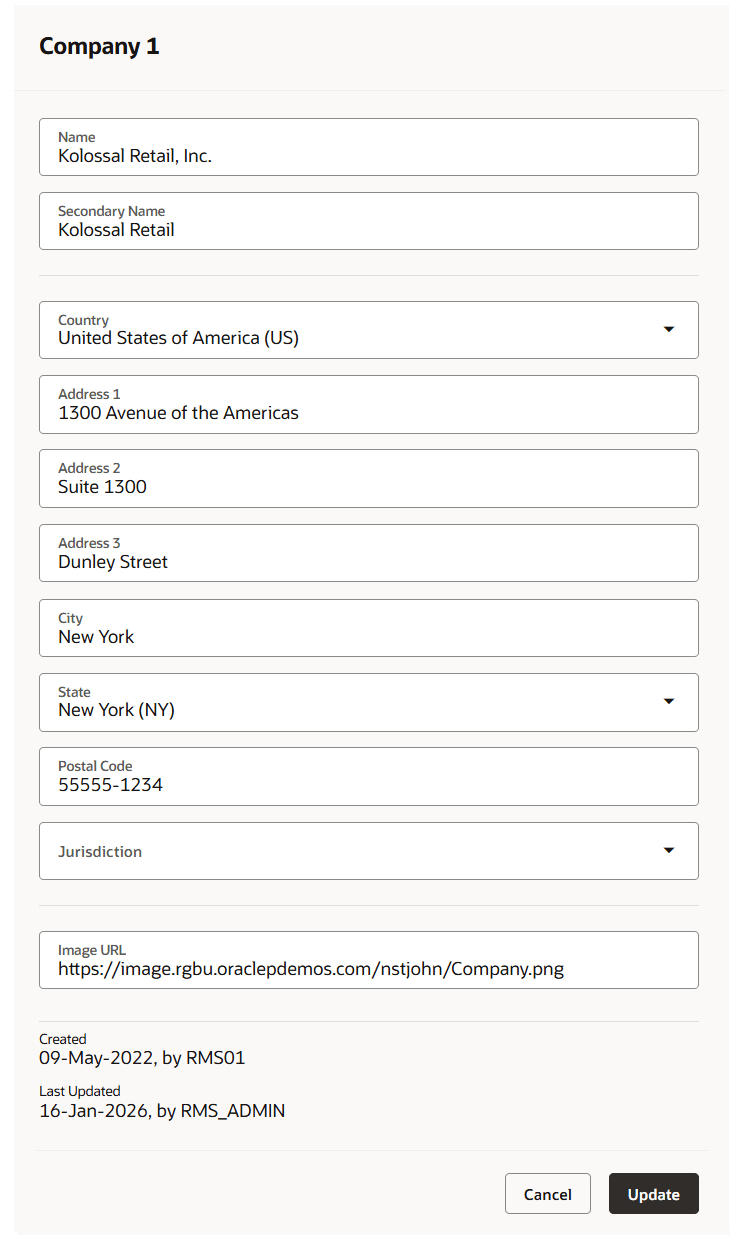 Edit Company Drawer Edit Company Drawer