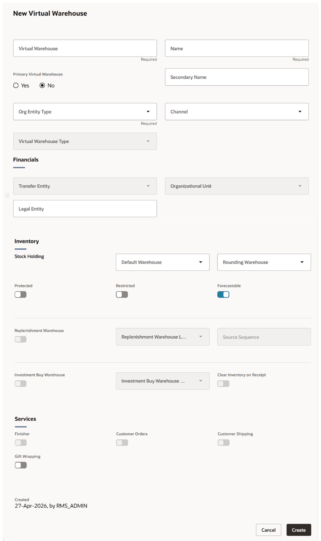 Virtual Warehouse Drawer