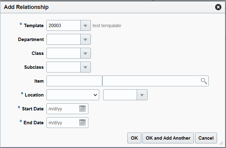 Add Relationship window