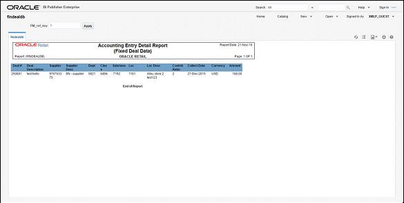 Fixed Deal Transaction Data Report