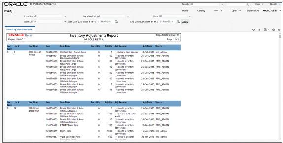 Inventory Adjustments Report