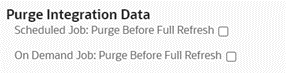 Purge Integration Data Checkboxes