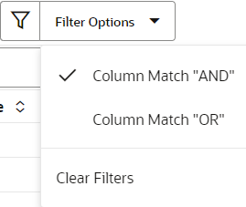 Illustrates the Filter options available in Modern View screens.