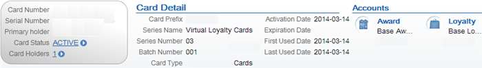 The figure shows a Customer Engagement Loyalty Card screen.