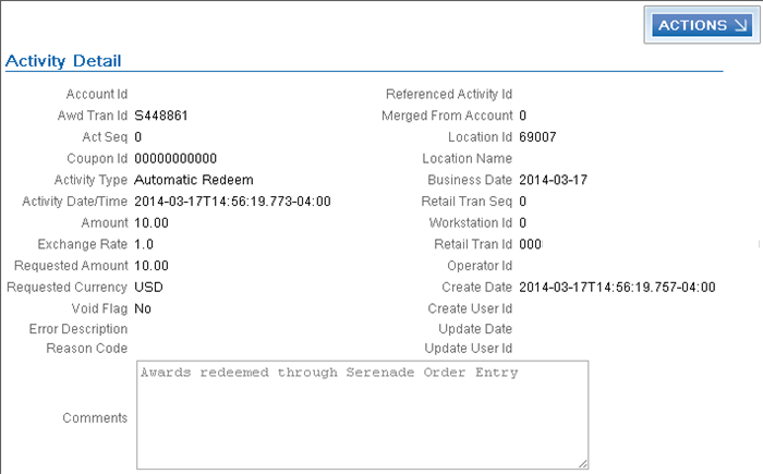 The figure shows a Customer Engagement Loyalty Card screen.