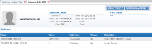 This image shows the customer attributes in Relate.