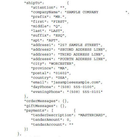 Sample Response Message Sample Response Message