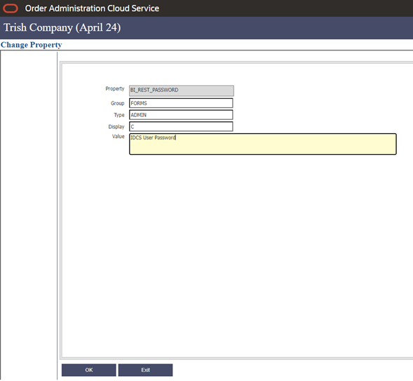 change password property