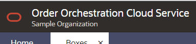 Illustrates the selected organization list in the title bar.