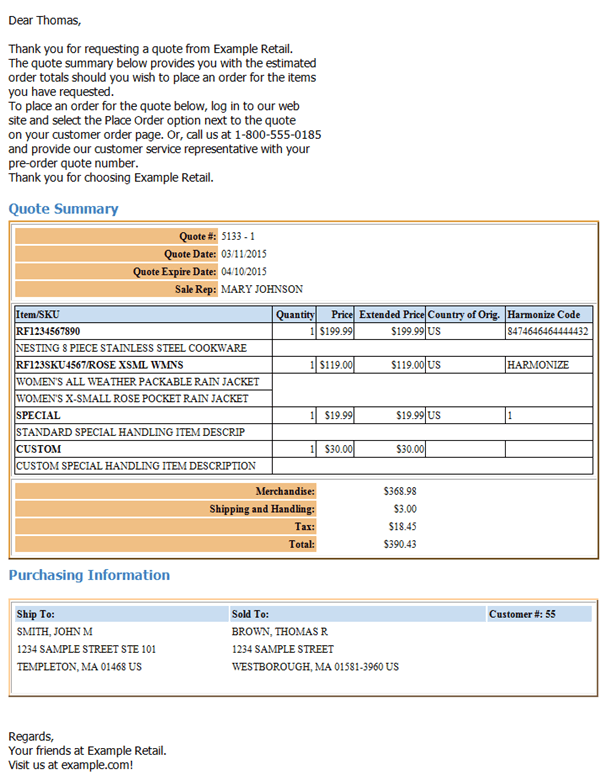 Quote Confirmation Email Sample and Contents Quote Confirmation Email Sample and Contents