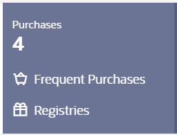 Illustrates a sample Purchases tile in Modern View. Illustrates a sample Purchases tile in Modern View.
