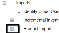 Product Import Job plus sign