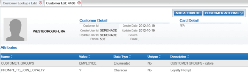This image shows the customer attributes in Relate. This image shows the customer attributes in Relate.