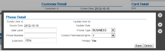 This image shows the customer phone detail in Relate. This image shows the customer phone detail in Relate.
