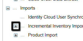 Incremental Inventory Import Job in left hand panel