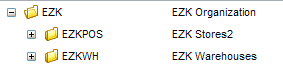 Illustrates two sample location types within the sample organization.