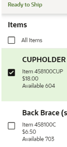 Illustrates the check boxes for partial shipment but not partial quantity. Illustrates the check boxes for partial shipment but not partial quantity.