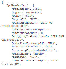 getDSOrders Response Message Contents poHeader getDSOrders Response Message Contents poHeader