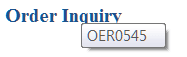 Order Inquiry scan screen image Order Inquiry scan screen image