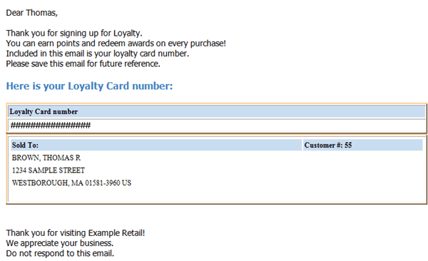 Oracle Retail Customer Engagement Loyalty Registration Notification Sample and Contents Oracle Retail Customer Engagement Loyalty Registration Notification Sample and Contents
