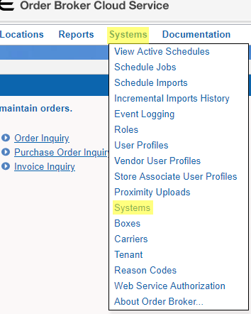 This figure shows the Home screen where you can select Systems. This figure shows the Home screen where you can select Systems.