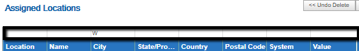 Illustrates the location search fields (location, name, city, state/province, country, postal code, system, and value).