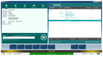 Illustrates the screen with complete order information.