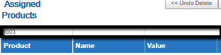 Illustrates the product search fields (product, name, and value).