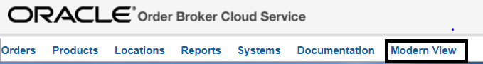 Illustrates the Modern View link at the far right of the drop-down menu options. Illustrates the Modern View link at the far right of the drop-down menu options.