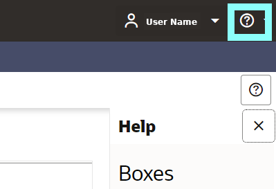 Illustrates the help icon next to your user ID.