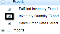 Illustrates the Inventory Export job under Exports in the left-hand panel.