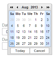 Illustrates the calendar control.