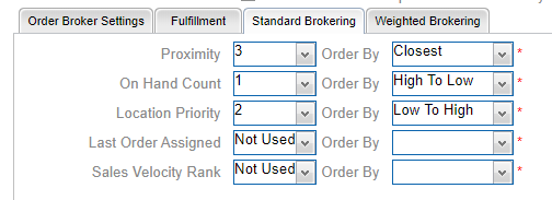 This figure shows the Standard Brokering tab where you can specify further preference options.