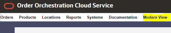 Illustrates the Modern View link at the far right of the drop-down menu options. Illustrates the Modern View link at the far right of the drop-down menu options.