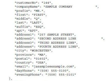 Sample Response Message