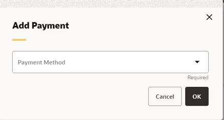 Illustrates the initial Add Payment window.