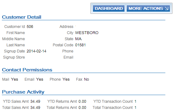 This image shows the customer details page in Customer Engagement. This image shows the customer details page in Customer Engagement.