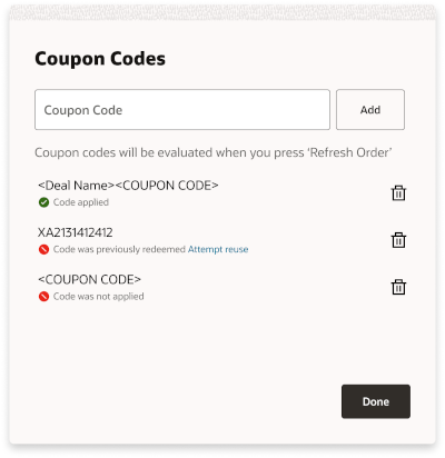 coupon code entry