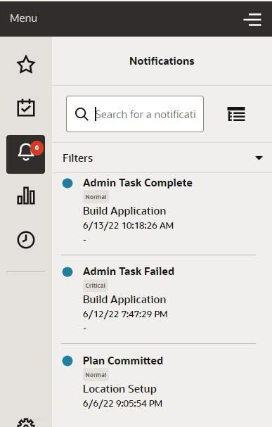 Notifications Using the Menu