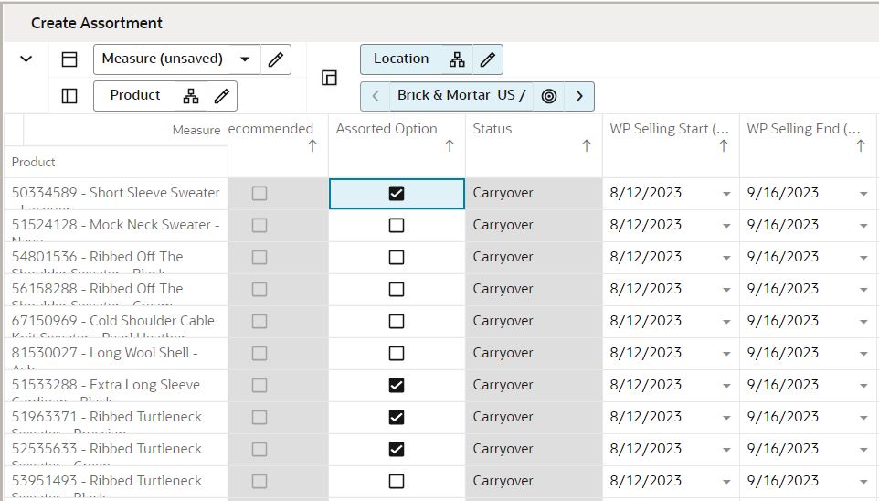 Edit Cell Values