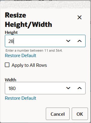 Resize Height or Width