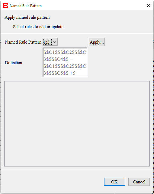 This image shows the Named Rule Pattern dialog box.