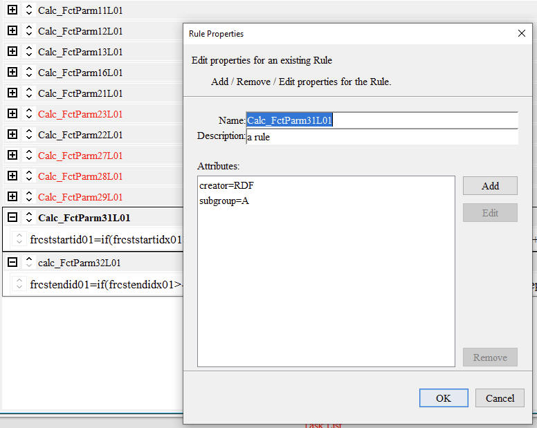 This image shows configure rule property subgroup