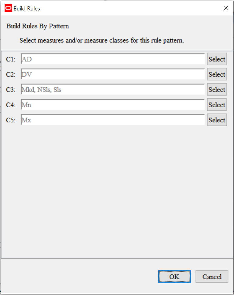 This image shows the Build Rules dialog box.