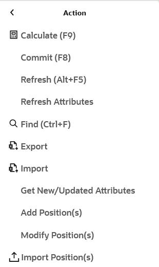 Action Menu Action Menu