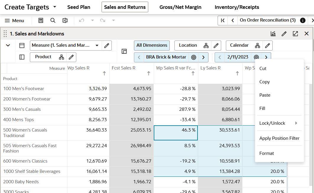 Selecting Position Filtering from Cells